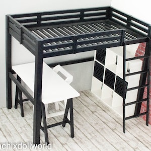 1/6 miniature bunk bed office,  miniature bed,  1/6,  doll furniture, diorama, dollhouse