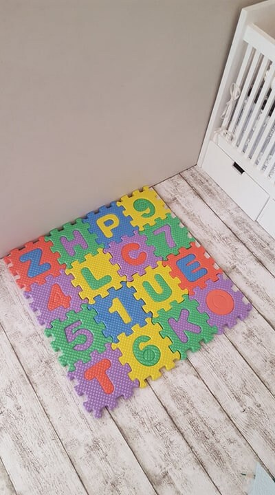 100 Stück Schaumstoff-Puzzle-Bodenmatte, Plüsch-Schaumstoff