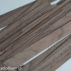 Dollhouse flooring, 10pc 1cm x 10cm, 1/12 scale, WALNUT, dollhouse wood floor, miniature dollhouse wood flooring, veneer