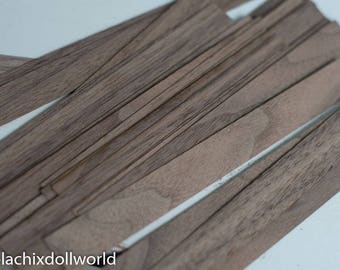 Dollhouse flooring, 10pc 1cm x 10cm, 1/12 scale, WALNUT, dollhouse wood floor, miniature dollhouse wood flooring, veneer
