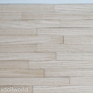Dollhouse floor, 10pc 2cm x 20cm , 1/4 or 1/6 scale, OAK, miniature flooring, wood floor, miniature dollhouse wood flooring, veneer