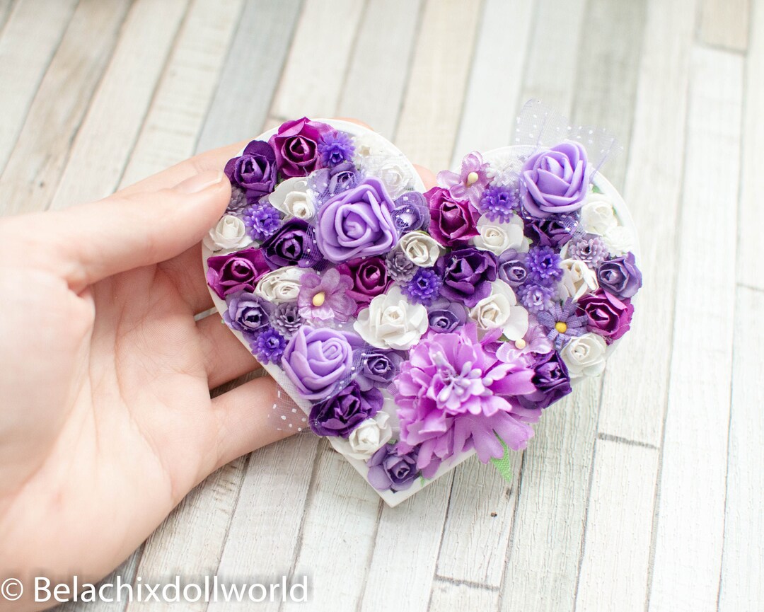 Miniature Paper Flower Heart Wall Art Dollhouse Prop Etsy