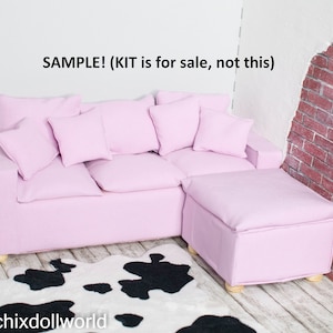 DIY 1:6 large couch ,miniature couch, BJD, , doll furniture, diorama, roombox, dollhouse