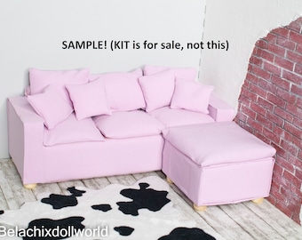 DIY 1:6 large couch ,miniature couch, BJD, , doll furniture, diorama, roombox, dollhouse