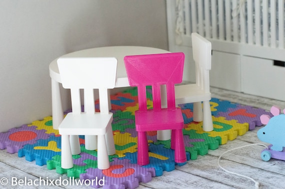 ontploffen Grafiek poeder Miniature Mammut Table and Chairs Ikea Mammut Dollhouse - Etsy