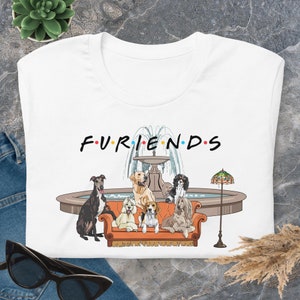 Furiends Dogs T-Shirt | Friends Fan Art | Dogs of Friends | Friends T-Shirt | Gift For Dog Lover | Short-Sleeve Unisex T-Shirt