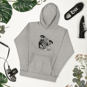 Sweat à capuche personnalisé avec portrait d'animal de compagnie | Sweat-shirt personnalisé pour animal de compagnie | Chemise portrait d'animal de compagnie | T-shirt personnalisé pour animal de compagnie | Sweat à capuche pour maman chien | Sweat à capuche pour chien papa