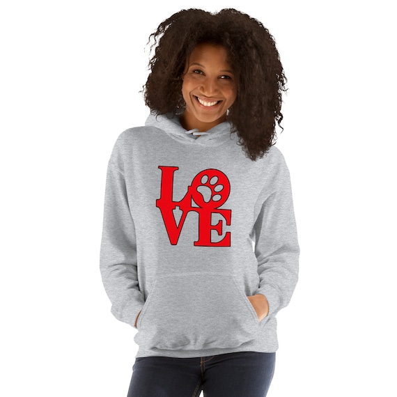 AMOUR Sweat a capuche Sweat a capuche Philadelphie Animaux de Philadelphie Philly Chien Maman Chat Maman Parc d amour Amour animal de compagnie Sweat a capuche imprime patte Ville de l amour fraternel