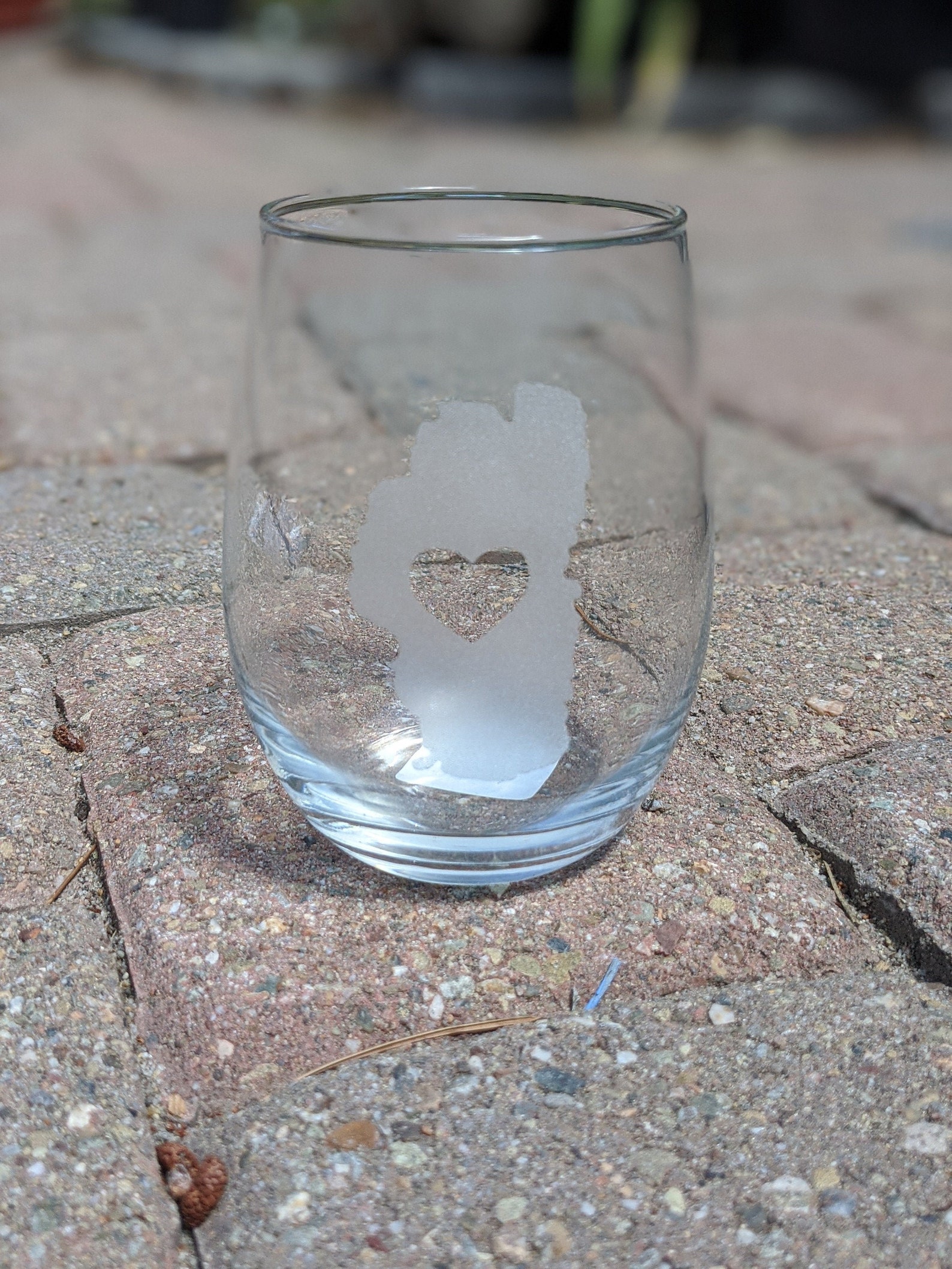 Lake Tahoe Etched Wine Glass Stemless 15oz Lovin Lake Etsy