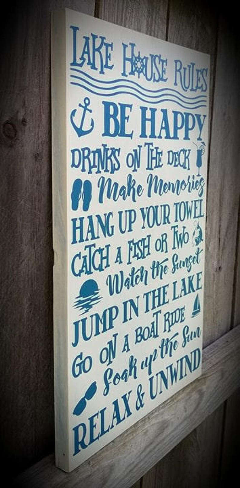Lake Sign Lake House Rules Sign Pool Sign Beach Sign Etsy