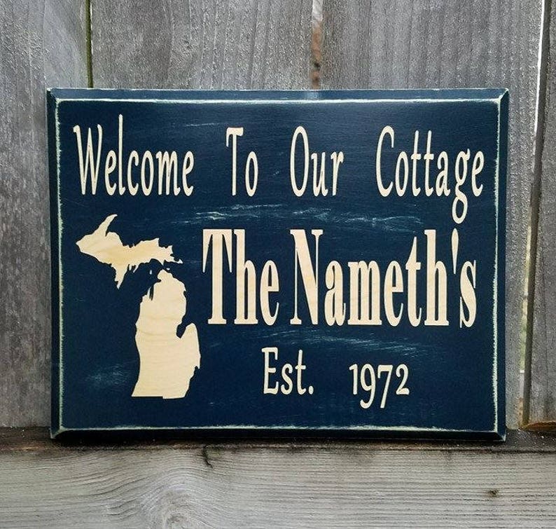Outdoor Name Sign Plaques Personalized Lake House