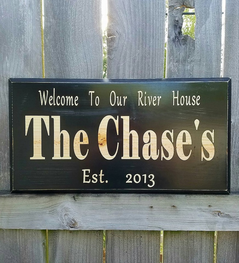 Outdoor Name Sign Outdoor Plaques Personalized Lake House Etsy