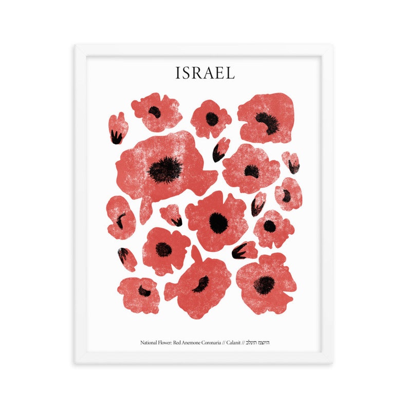 Red Anemone Flower Print: National Flower of Israel, Calanit Flowers ...