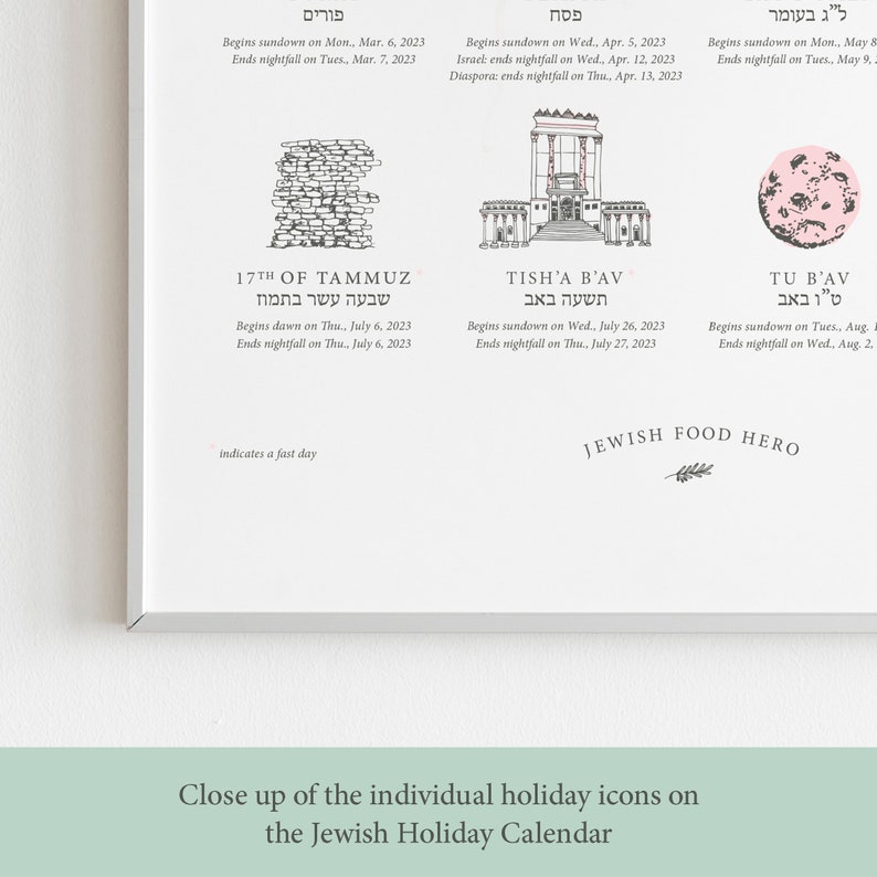 NOUVEAU Calendrier des fêtes juives Art Print 2022/2023 Etsy France