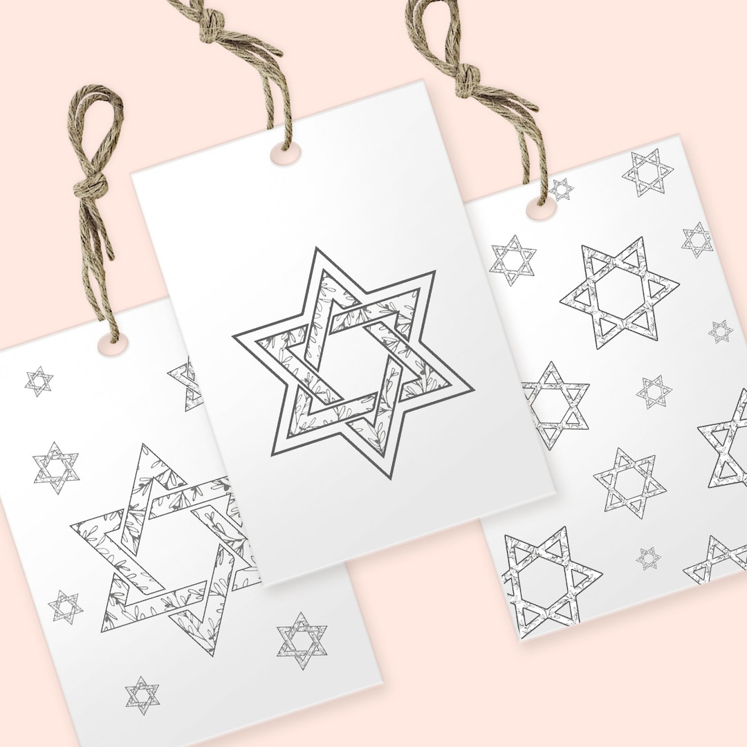 Star of David Gift Tags: Jewish Holiday Labels (PDF) - Etsy