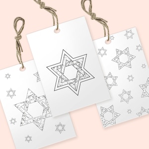 Star of David Gift Tags: Jewish Holiday Labels (PDF)