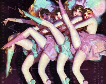 20's Flappers ZIGFIELD FOLLIES Showgirls Printable Wall Art. Art Deco Jazz Age Flappers Print Digital Vintage.