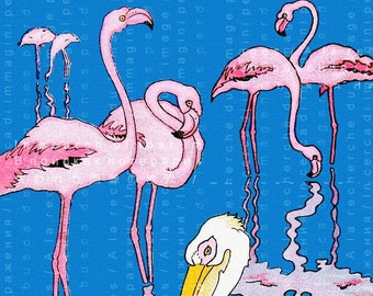Ice Pop Holder Flamingo Summer Watercolor Print Personalized Monogram