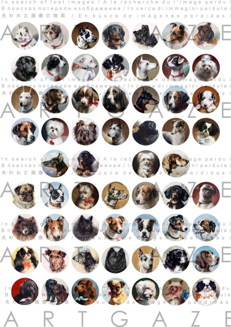 60 Printable Stickers Dogs. Dog Breeds Clip Art. Collage Sheet. Dog Digital Download. Dog Paintings.. 