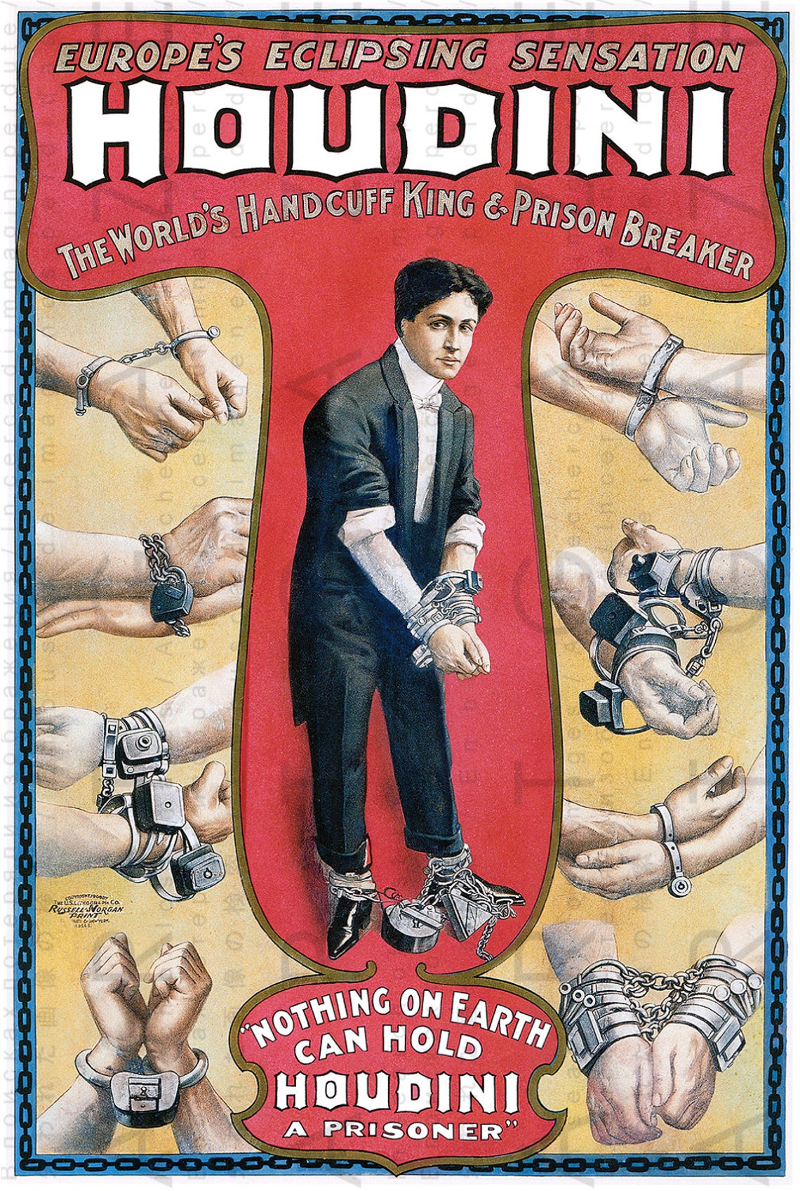 Stunning Rare Houdini Poster. Printable Wall Art. Vintage | Etsy