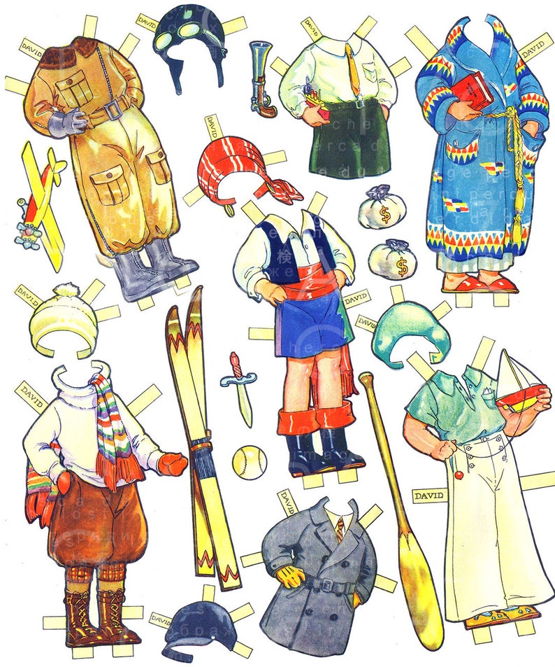 1930s PRINTABLE Vintage Paper DOLLS Book PDF Download. 9 Dress Etsy