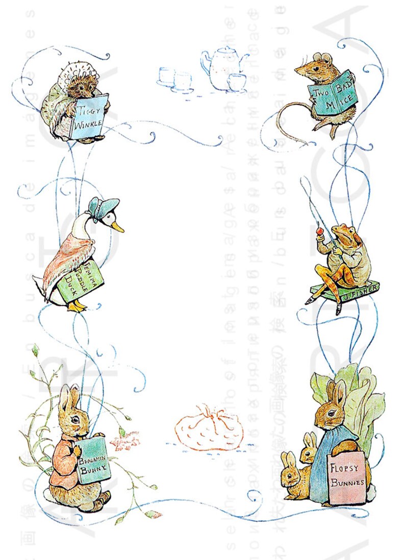 Printable Peter Rabbit Friends Frame Beatrix Potter Image 0