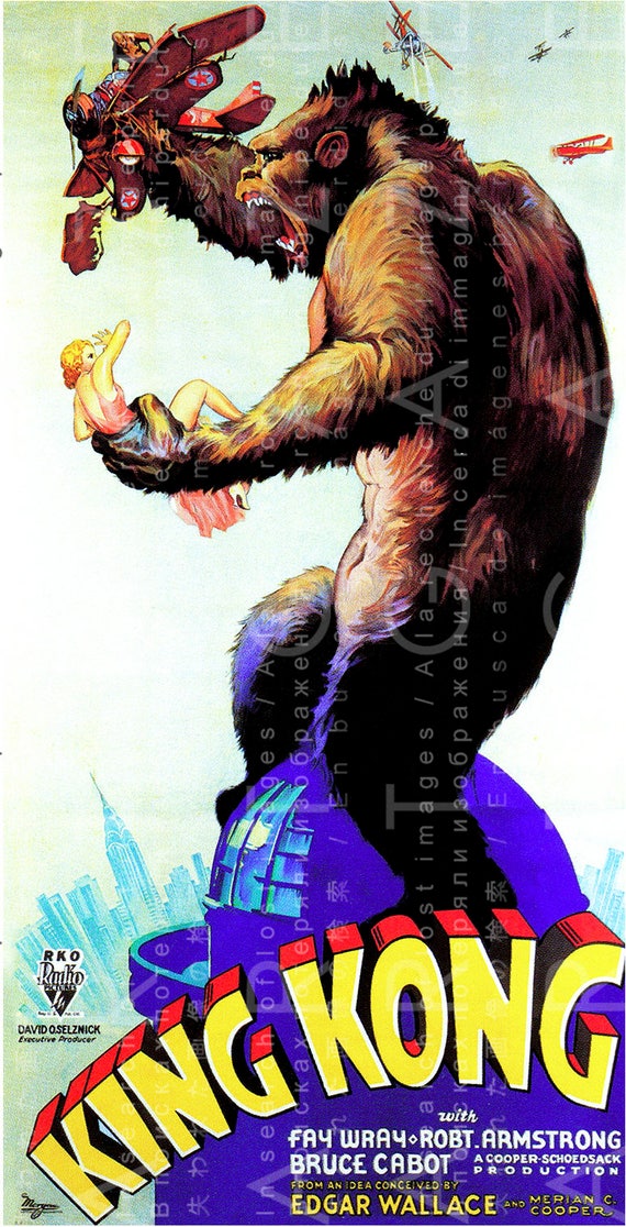 KING KONG STUNNING Vintage Movie Poster. Fab 1930's Etsy