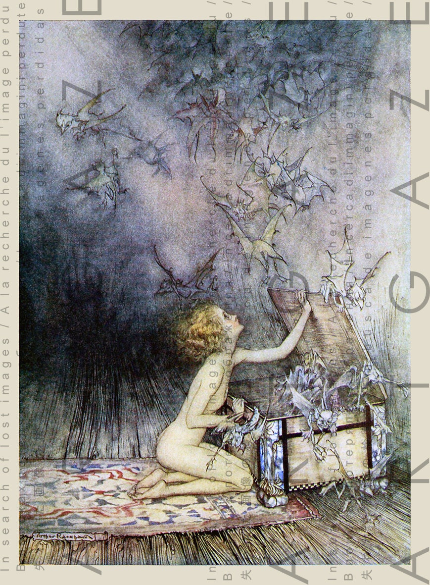 The PANDORA'S Box Vintage Illustration By Arthur Rackham. Etsy