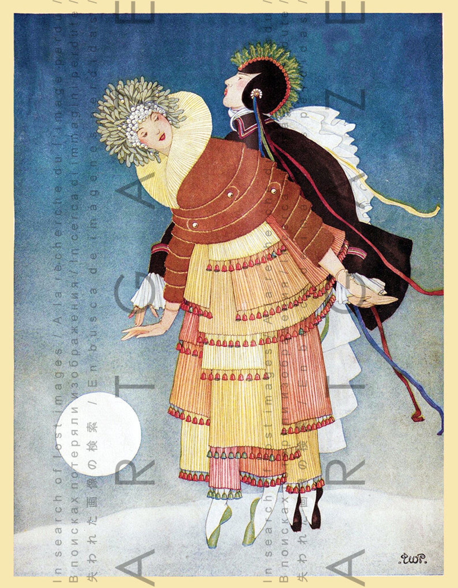 ballet vintage illustration art deco vogue cover russian ballet print. vintage dance digital download. winter download.