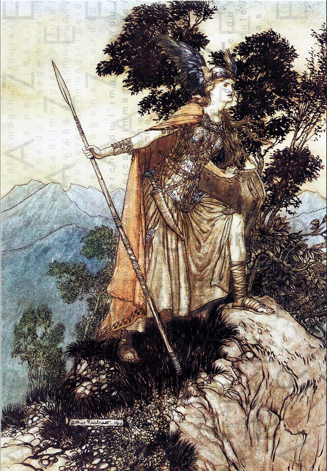 BRUNHILDE the WARRIOR WOMAN Printable Wall Art. Nibelung Ring - Etsy