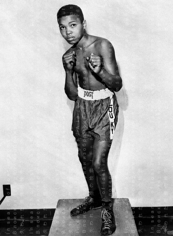 AMAZING Photo Young Muhammad Ali Portrait with Boxing Gloves. Etsy