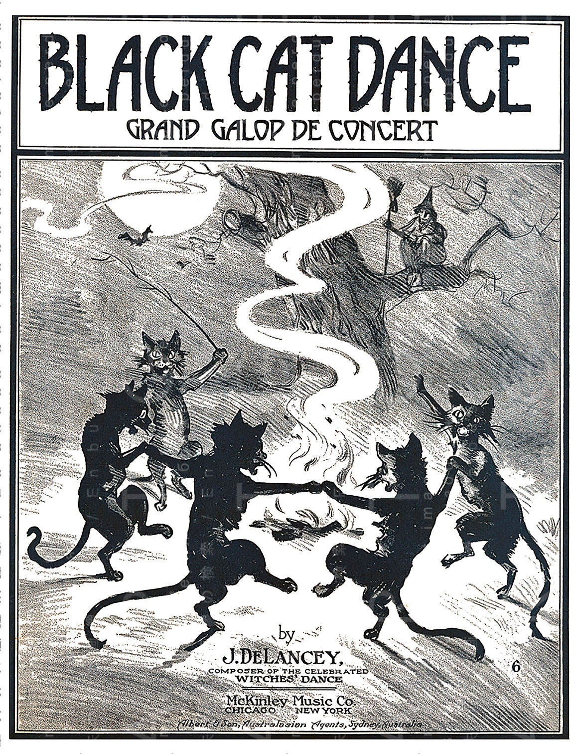 Halloween Black Cats Dancing Vintage Illustration Sheet Music Etsy Halloween Black Cats Dancing Vintage Illustration Sheet Music Etsy