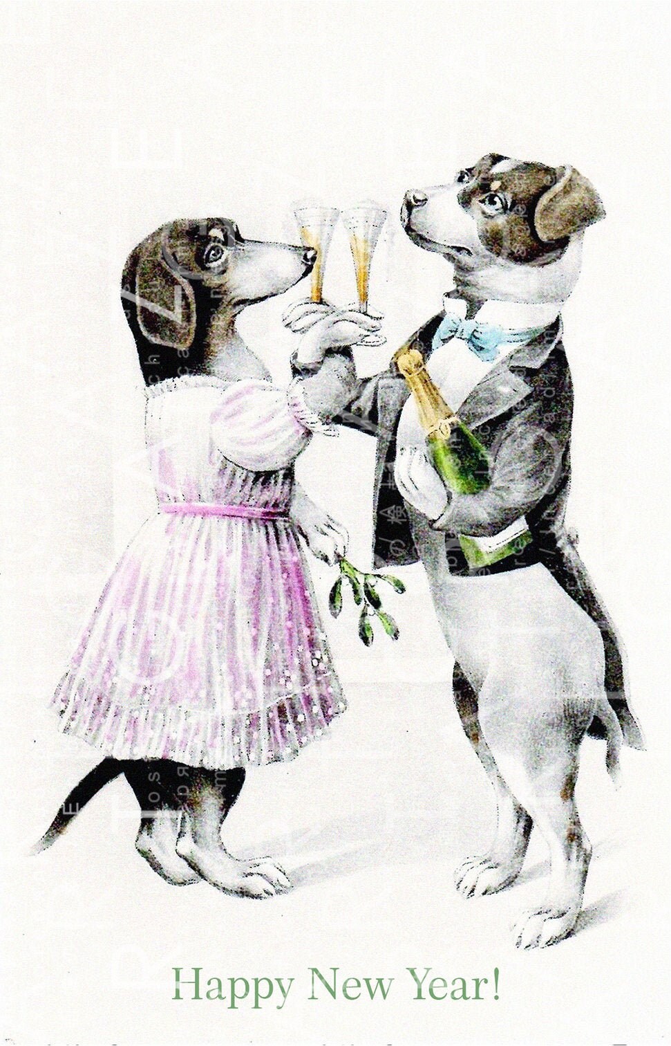 Doxie & Jack Russel New Year's Toast Printable Card. Dogs - Etsy Finland