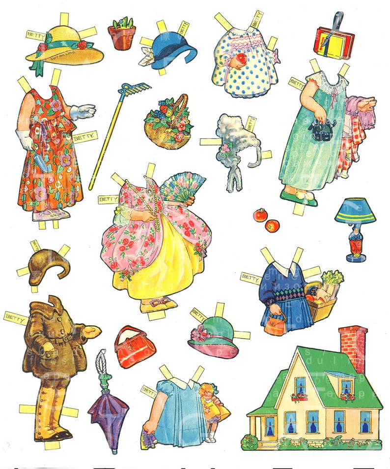 1930s PRINTABLE Vintage Paper DOLLS Book PDF Download. 9 Dress Etsy