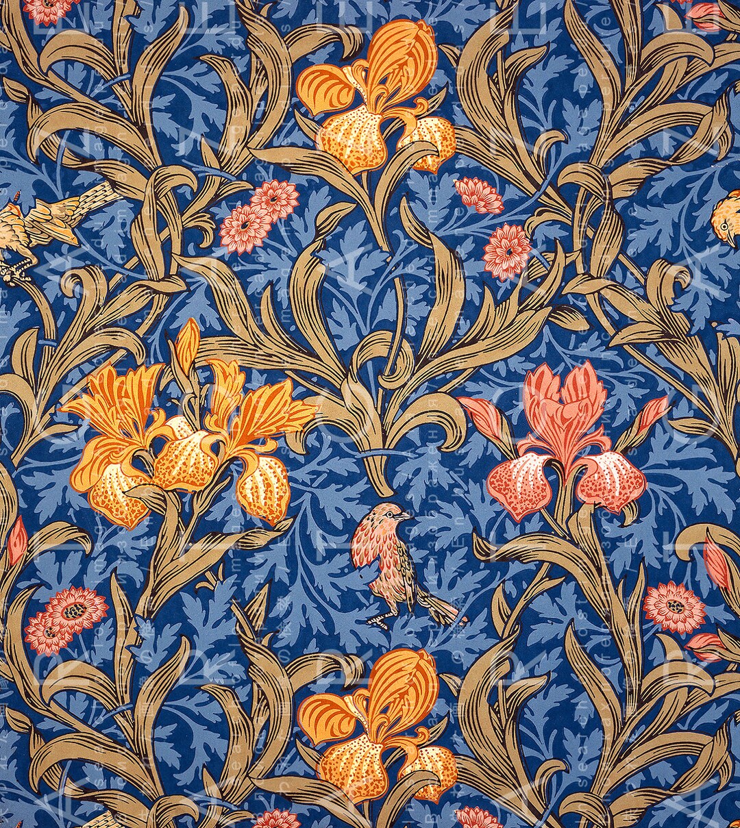 William Morris' Floral Wallpaper. FLOWERS & BIRDS Digital Etsy