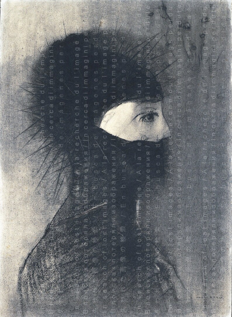 ARMOR WEIRD Pastel Drawing By Odilon Redon Great For Halloween decor 1900/'s French Print HALLOWEEN Printable Download.