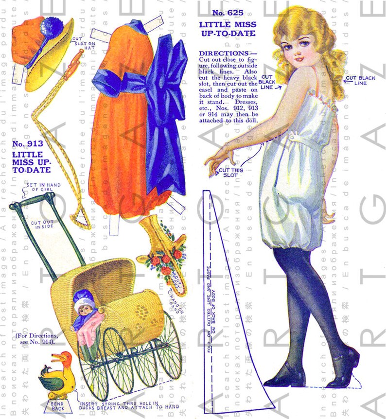 Art Deco Flapper PAPER DOLL. 20's Teen Dolls. Fashion Etsy