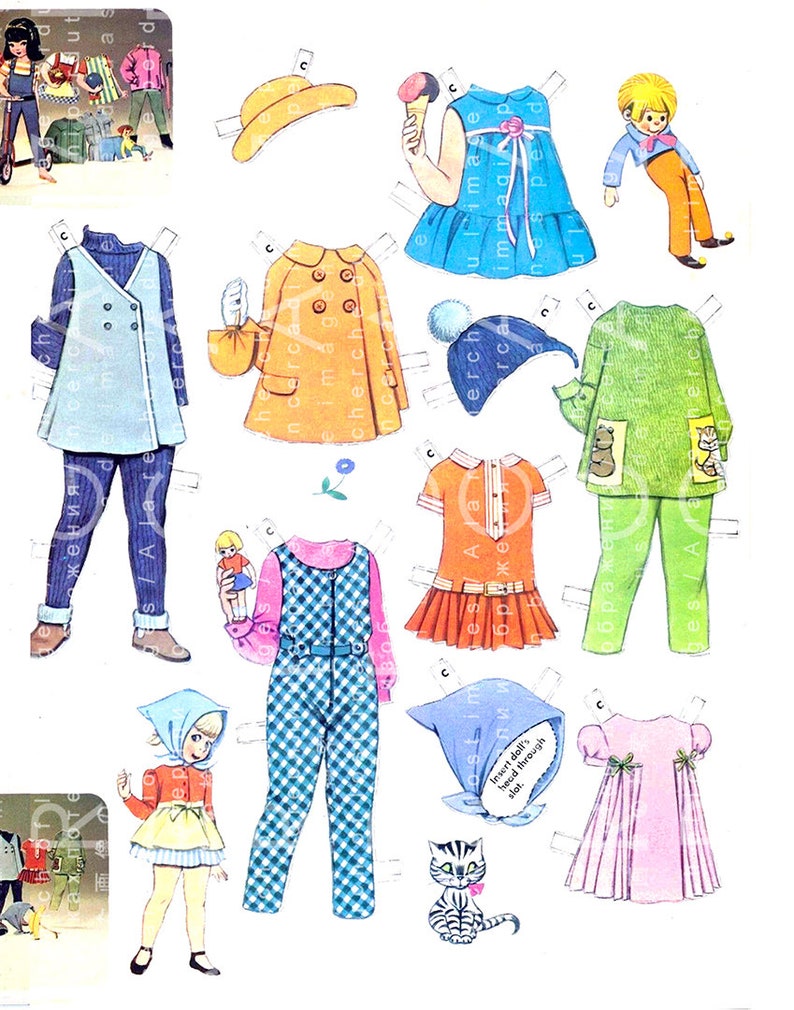 Vintage Paper Dolls Printable Book 3 Little Girls Vintage | Etsy
