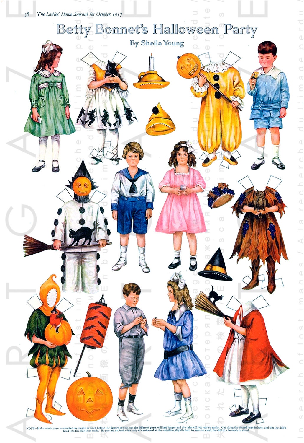 Printable Vintage Halloween Paper Dolls BETTY BONNET S Etsy