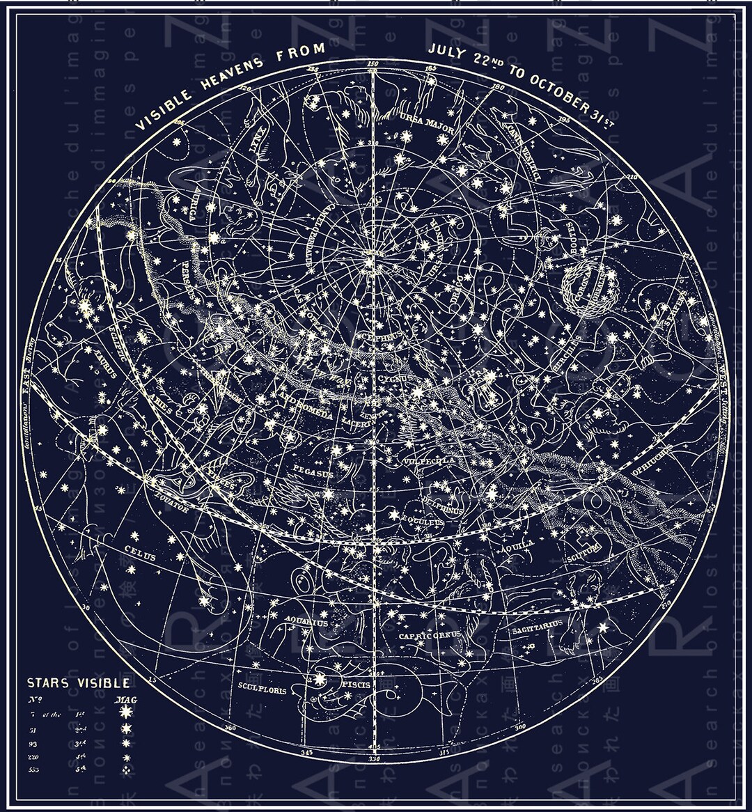 Antique Star Map. Celestial Decor. Printable Wall Art. - Etsy