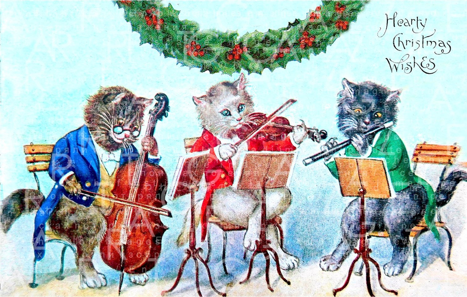 CATS' Orchestra Printable Christmas Card. Cats Etsy