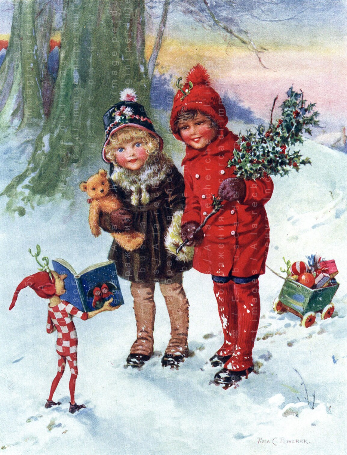 Cutest CHILDREN & SANTA ELF Printable Image for Christmas | Etsy
