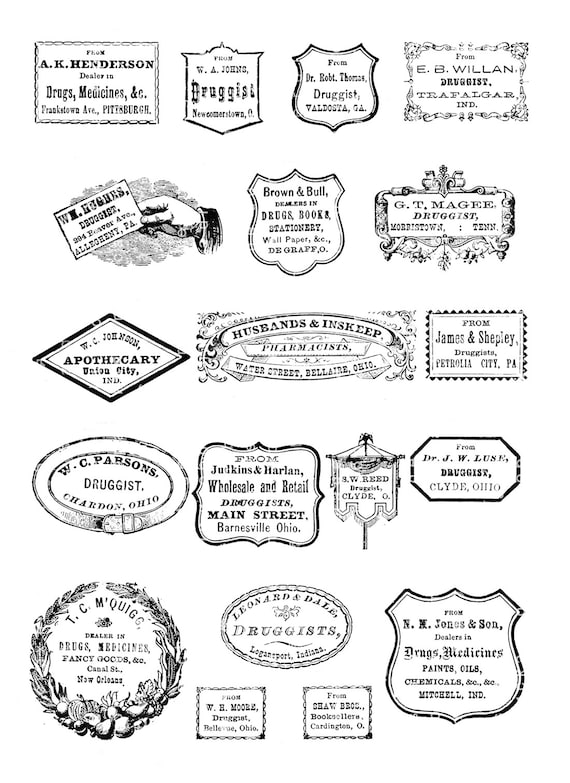 110 PRINTABLE Apothecary LABELS Victorian Download. Medicine - Etsy