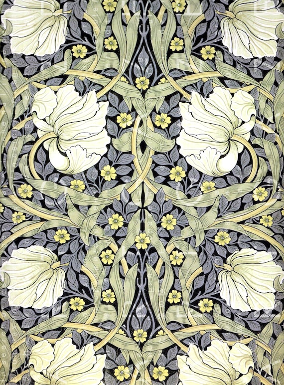 Vintage William Morris Pattern Pimpernel Flowers Digital Etsy