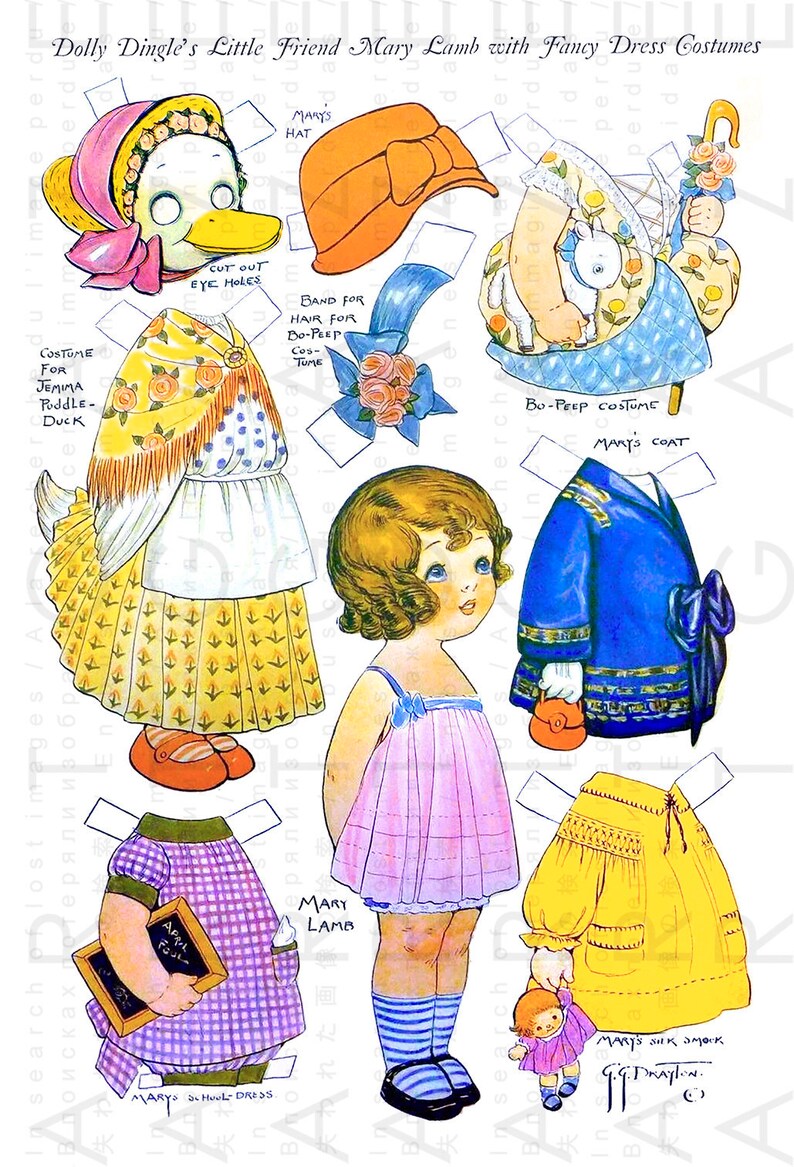 yellow duck paper dolls