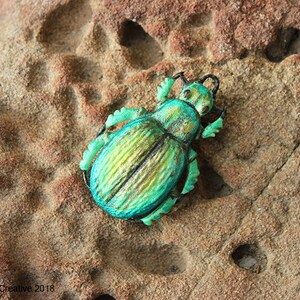 Green Scarab Beetle - Calosoma schayeri ornament or (pendant DIY)
