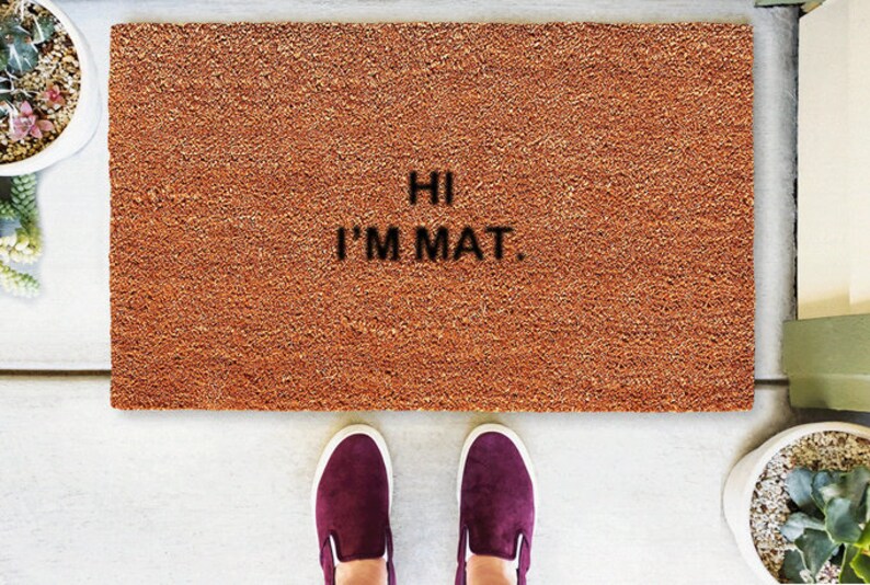 Hi I'm Mat Doormat Coir Doormat Hi I'm Mat Etsy