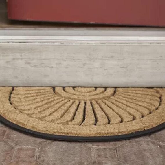 Sunburst Coco Mat Seashell Doormat Half Round Coir Mat Etsy