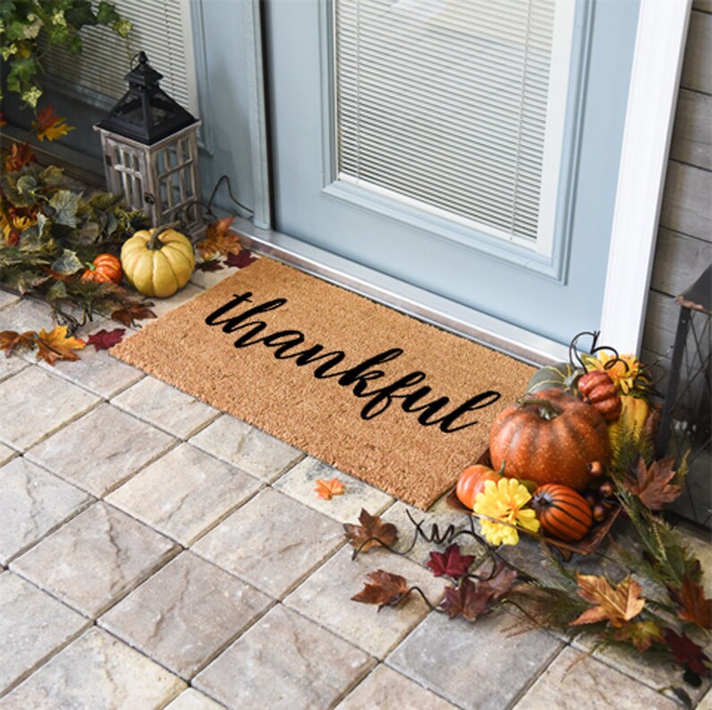 Thankful Doormat Thankful Door Mat Mat Thankful Etsy
