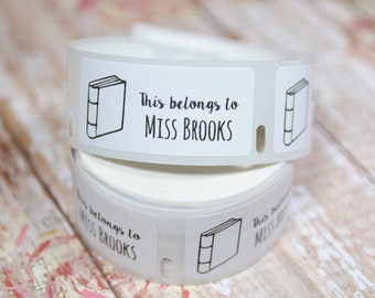 Personalized Teacher Book Stickers, This Belongs To Labels